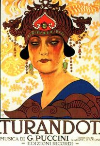 Poster for the premiere of Turandot